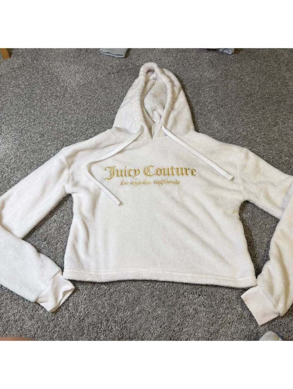 Juicy Couture Cream Fleece Hoodie Size Small